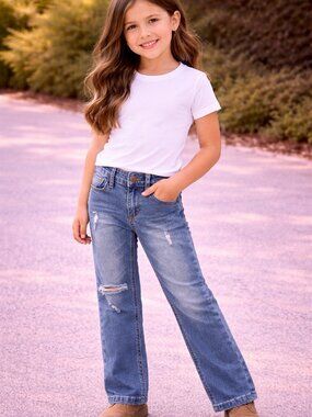 Hudson KIDS Distressed Skinny Jeans Blue Stretch Denim Ripped KDS11